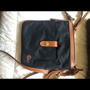 Nylon D&B crossbody bag with leather trim